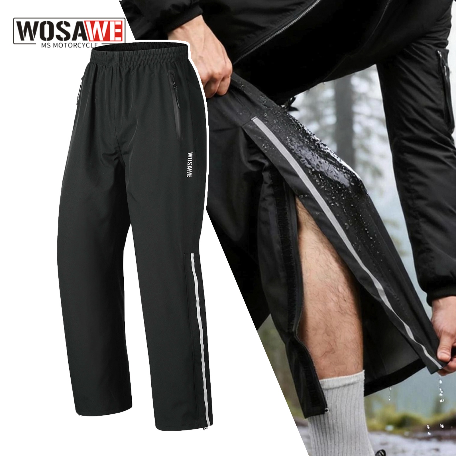 Fishing Pants Waterproof - WOSAWE 레인 팬츠 방풍 남녀 공용